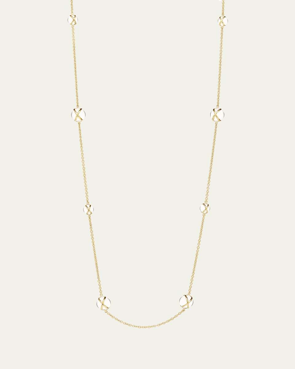 Prisma 18k Gold Crystal Quartz Station Chain Necklace